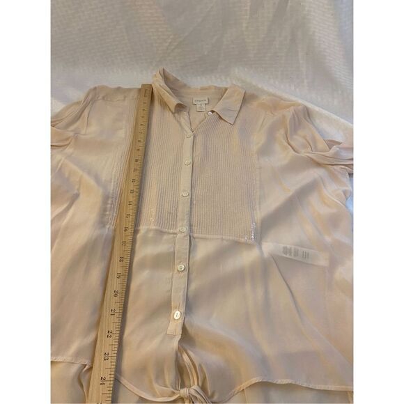 Chicos pink sequin top ties at waist 100 rayon sheer lined XL - Picture 6 of 8